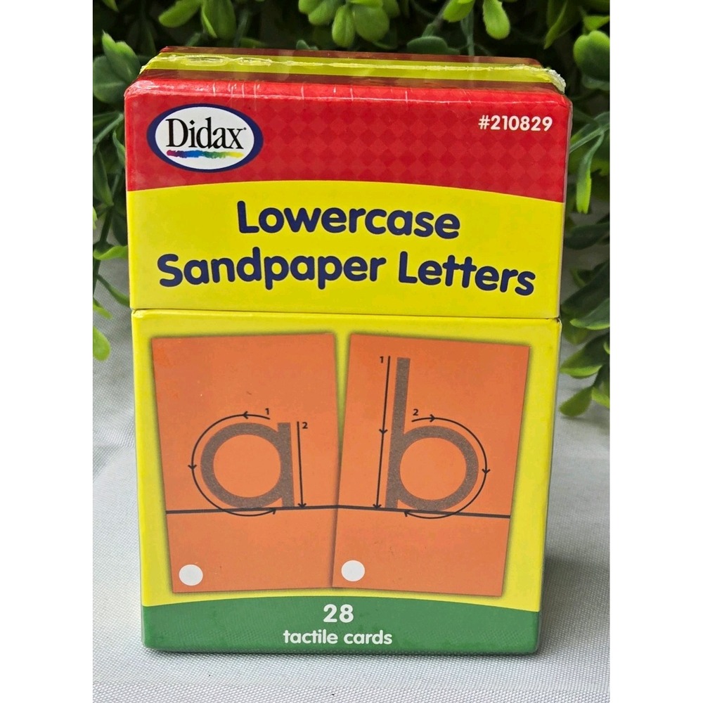 Didax Lowercase Sandpaper Letters Tactile Cards Set 28 Count New Sealed 210829